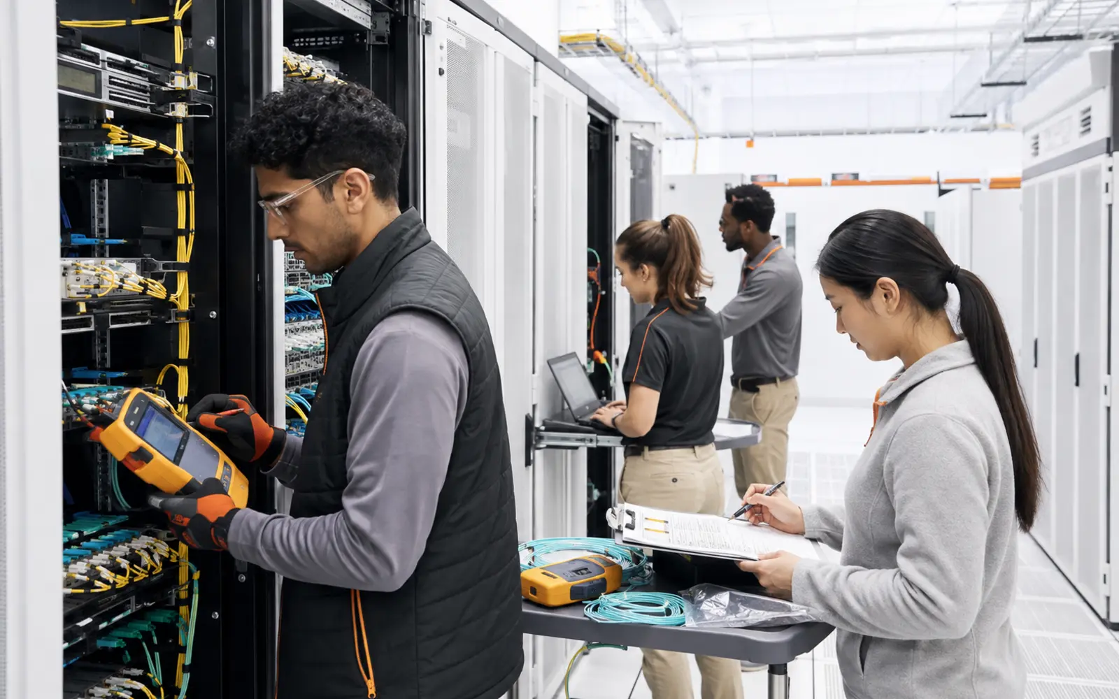 Equipo técnico revisando un proyecto